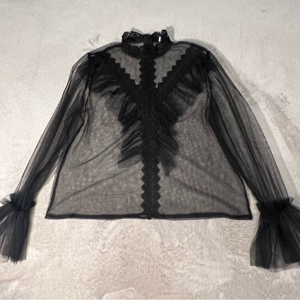 Black Sheer Blouse | Size S